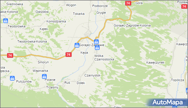 mapa Wólka Czarnostocka, Wólka Czarnostocka na mapie Targeo
