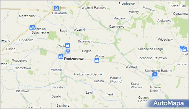 mapa Wólka gmina Radzanowo, Wólka gmina Radzanowo na mapie Targeo