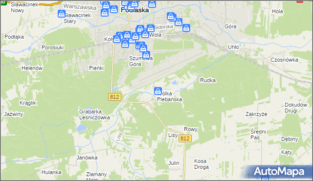 mapa Wólka Plebańska gmina Biała Podlaska, Wólka Plebańska gmina Biała Podlaska na mapie Targeo