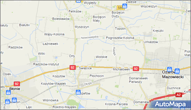 mapa Wolskie, Wolskie na mapie Targeo