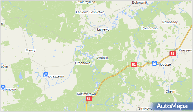 mapa Wróblik, Wróblik na mapie Targeo