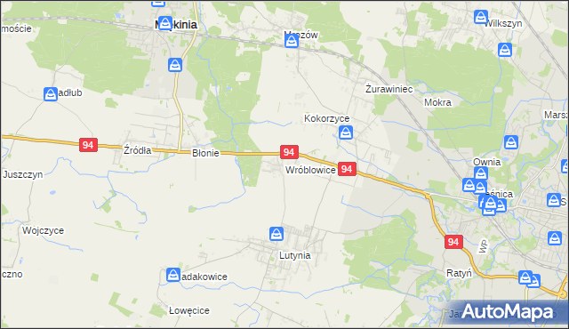 mapa Wróblowice gmina Miękinia, Wróblowice gmina Miękinia na mapie Targeo