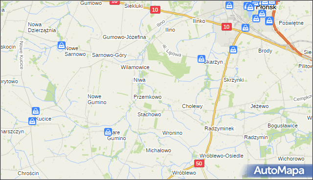mapa Wroninko, Wroninko na mapie Targeo