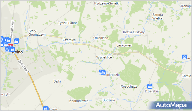mapa Wścieklice, Wścieklice na mapie Targeo