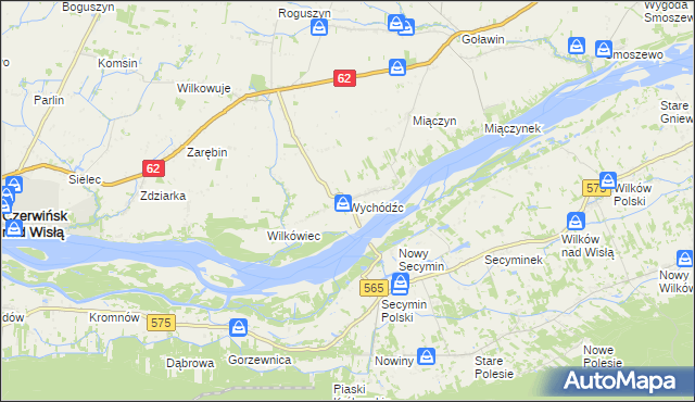 mapa Wychódźc, Wychódźc na mapie Targeo