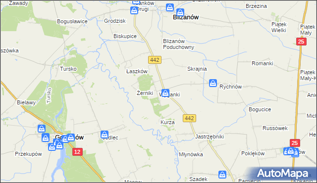 mapa Wyganki, Wyganki na mapie Targeo