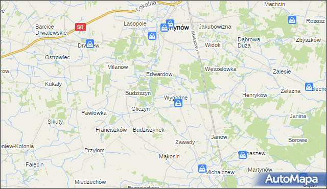 mapa Wygodne, Wygodne na mapie Targeo