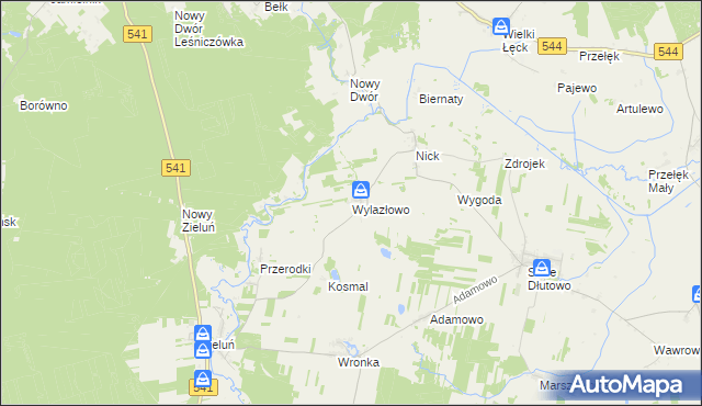mapa Wylazłowo gmina Lubowidz, Wylazłowo gmina Lubowidz na mapie Targeo
