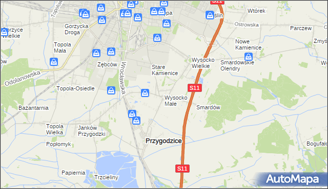 mapa Wysocko Małe, Wysocko Małe na mapie Targeo