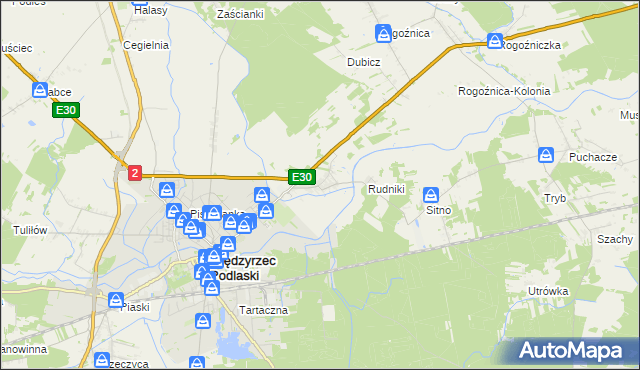 mapa Wysokie gmina Międzyrzec Podlaski, Wysokie gmina Międzyrzec Podlaski na mapie Targeo