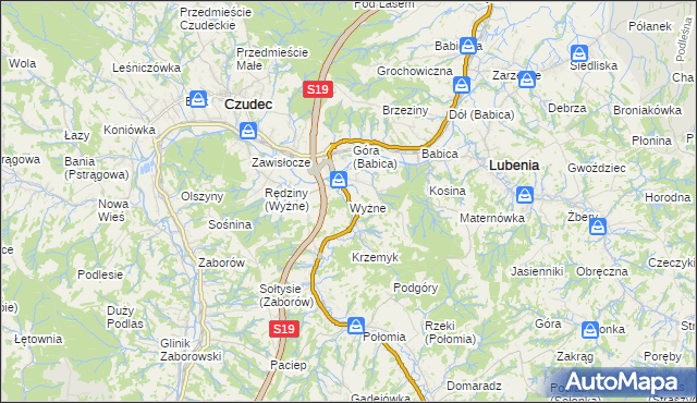 mapa Wyżne, Wyżne na mapie Targeo