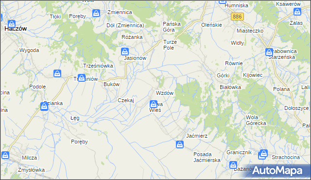 mapa Wzdów, Wzdów na mapie Targeo