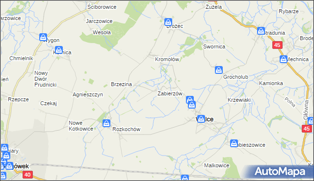 mapa Zabierzów gmina Walce, Zabierzów gmina Walce na mapie Targeo