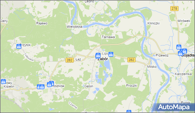 mapa Zabór, Zabór na mapie Targeo