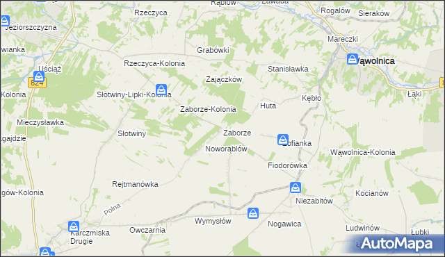 mapa Zaborze gmina Karczmiska, Zaborze gmina Karczmiska na mapie Targeo