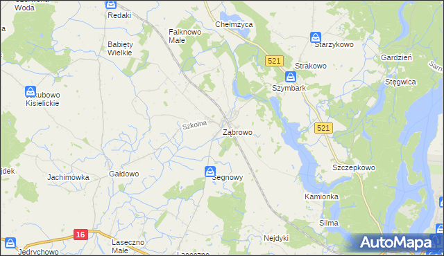 mapa Ząbrowo gmina Iława, Ząbrowo gmina Iława na mapie Targeo