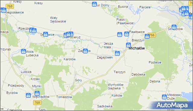 mapa Zagajówek, Zagajówek na mapie Targeo
