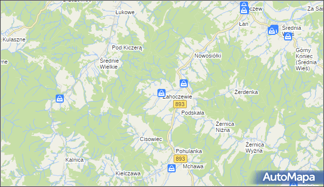 mapa Zahoczewie, Zahoczewie na mapie Targeo