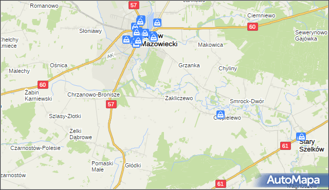 mapa Zakliczewo, Zakliczewo na mapie Targeo