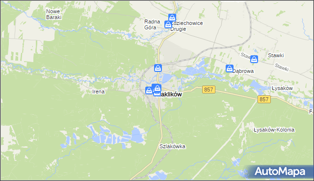 mapa Zaklików, Zaklików na mapie Targeo