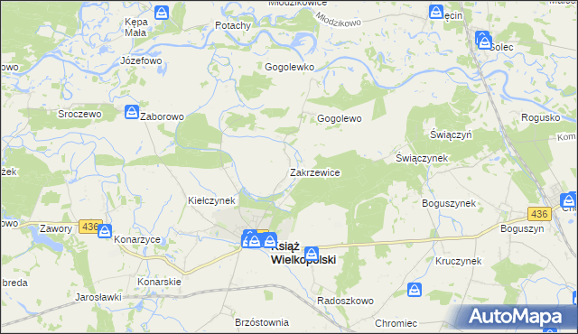 mapa Zakrzewice, Zakrzewice na mapie Targeo