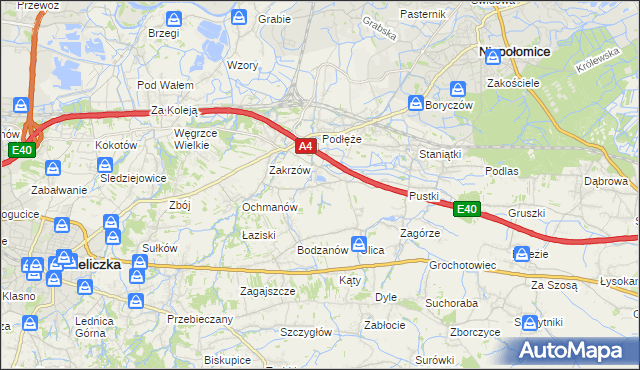 mapa Zakrzowiec, Zakrzowiec na mapie Targeo