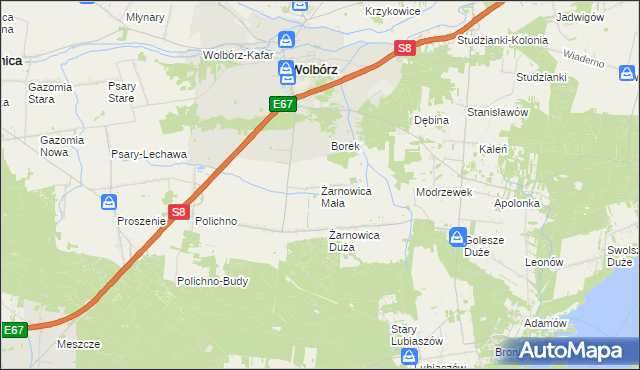 mapa Żarnowica Mała, Żarnowica Mała na mapie Targeo