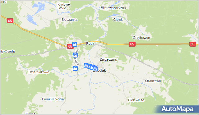 mapa Zarzeczany, Zarzeczany na mapie Targeo