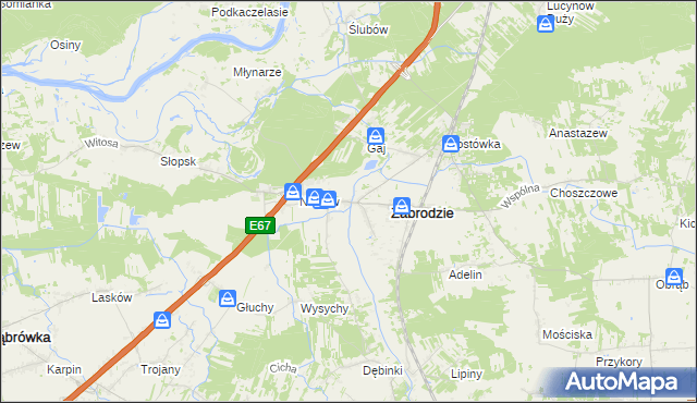 mapa Zazdrość gmina Zabrodzie, Zazdrość gmina Zabrodzie na mapie Targeo