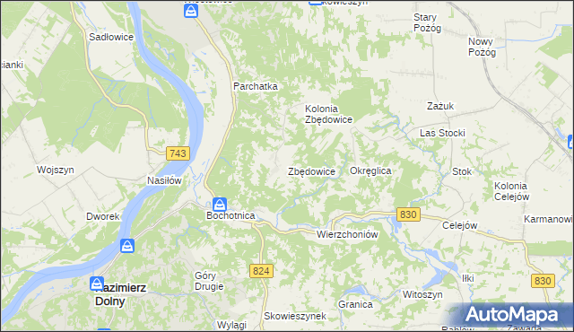 mapa Zbędowice, Zbędowice na mapie Targeo