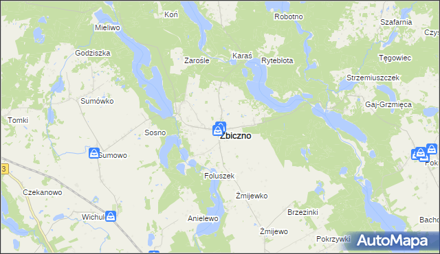 mapa Zbiczno, Zbiczno na mapie Targeo