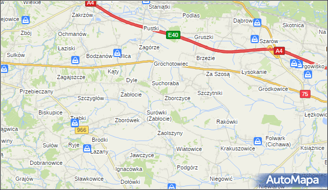 mapa Zborczyce, Zborczyce na mapie Targeo