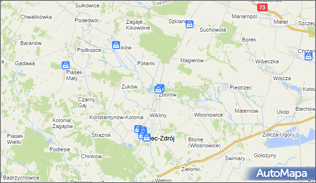 mapa Zborów gmina Solec-Zdrój, Zborów gmina Solec-Zdrój na mapie Targeo