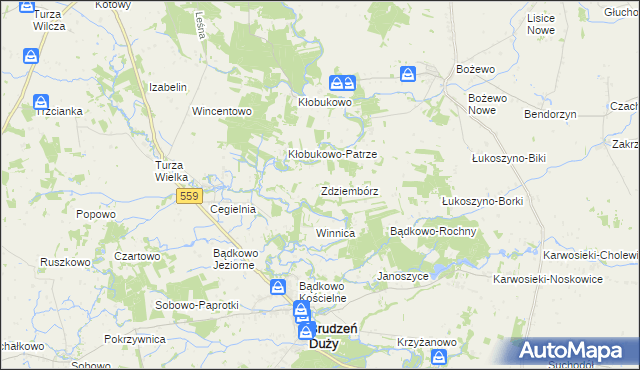 mapa Zdziembórz, Zdziembórz na mapie Targeo