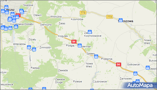 mapa Zederman, Zederman na mapie Targeo
