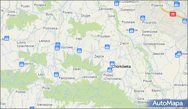 mapa Żeglce, Żeglce na mapie Targeo
