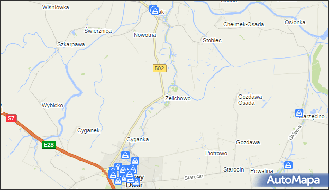 mapa Żelichowo gmina Nowy Dwór Gdański, Żelichowo gmina Nowy Dwór Gdański na mapie Targeo