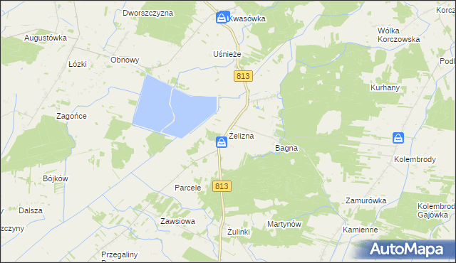 mapa Żelizna, Żelizna na mapie Targeo