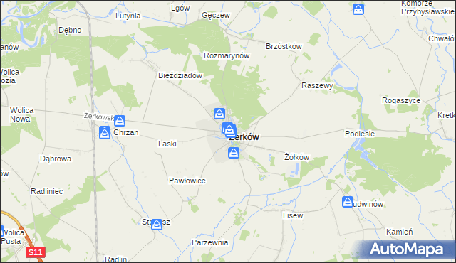 mapa Żerków powiat jarociński, Żerków powiat jarociński na mapie Targeo