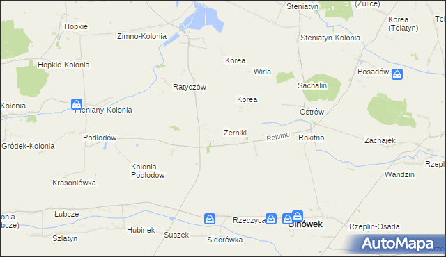 mapa Żerniki gmina Ulhówek, Żerniki gmina Ulhówek na mapie Targeo