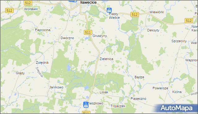 mapa Zielenica gmina Górowo Iławeckie, Zielenica gmina Górowo Iławeckie na mapie Targeo