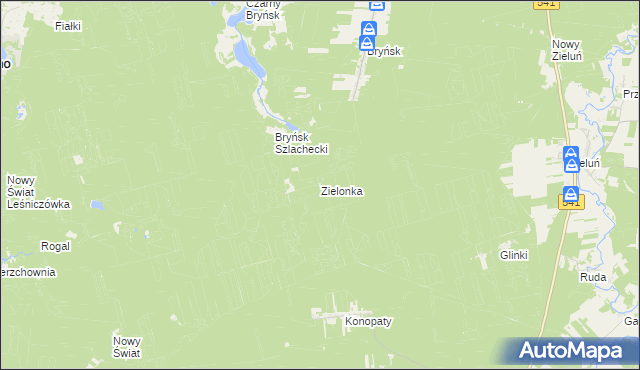 mapa Zielonka gmina Lidzbark, Zielonka gmina Lidzbark na mapie Targeo