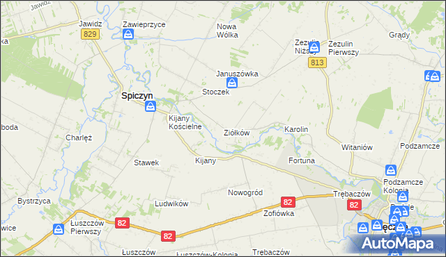 mapa Ziółków, Ziółków na mapie Targeo