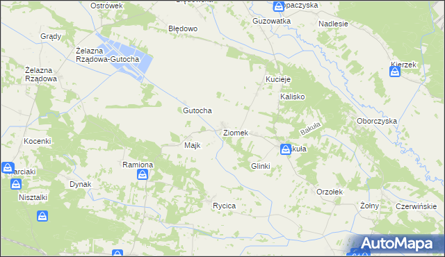 mapa Ziomek, Ziomek na mapie Targeo