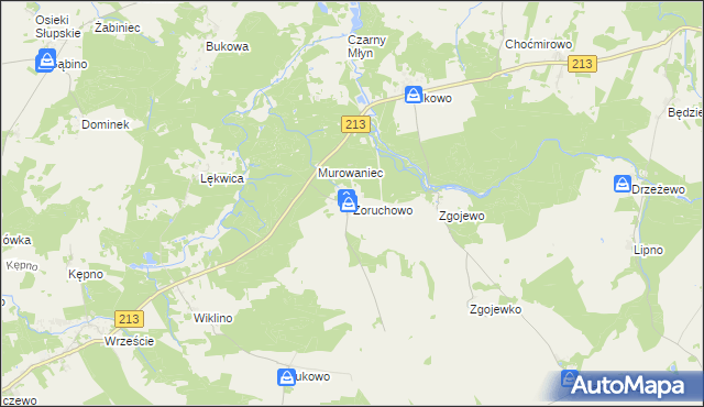 mapa Żoruchowo, Żoruchowo na mapie Targeo