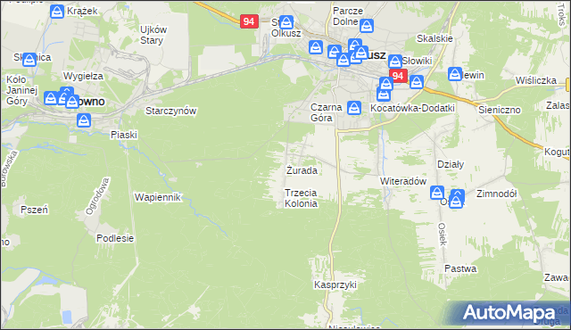 mapa Żurada, Żurada na mapie Targeo