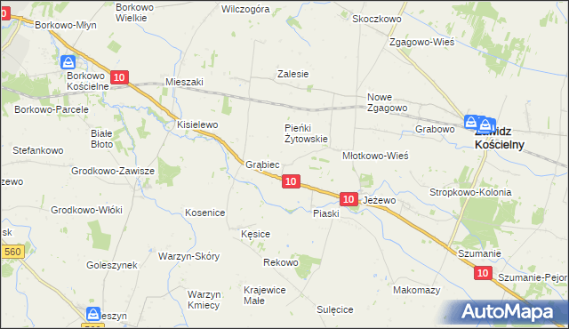 mapa Żytowo gmina Zawidz, Żytowo gmina Zawidz na mapie Targeo