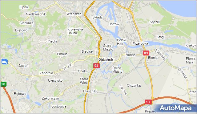 mapa Gdańska, Gdańsk na mapie Targeo