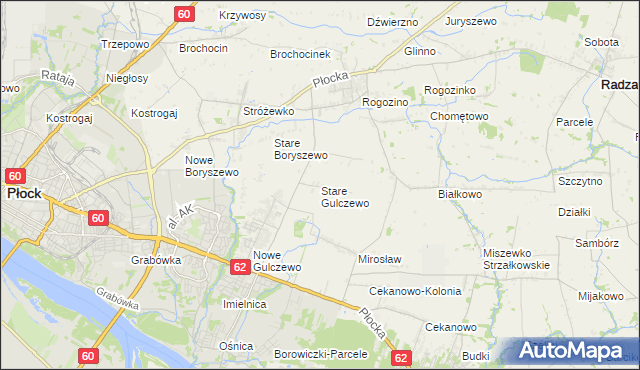 mapa Stare Gulczewo, Stare Gulczewo na mapie Targeo