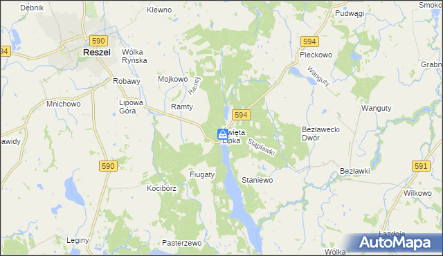 mapa Święta Lipka, Święta Lipka na mapie Targeo